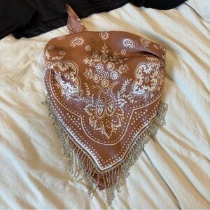 Paisley Bandana Tie Top with Fringe